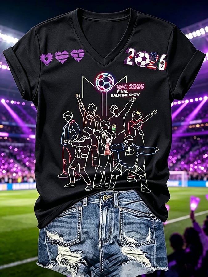 Women's Retro WC2026 Final Halftime Show Print T-Shirt