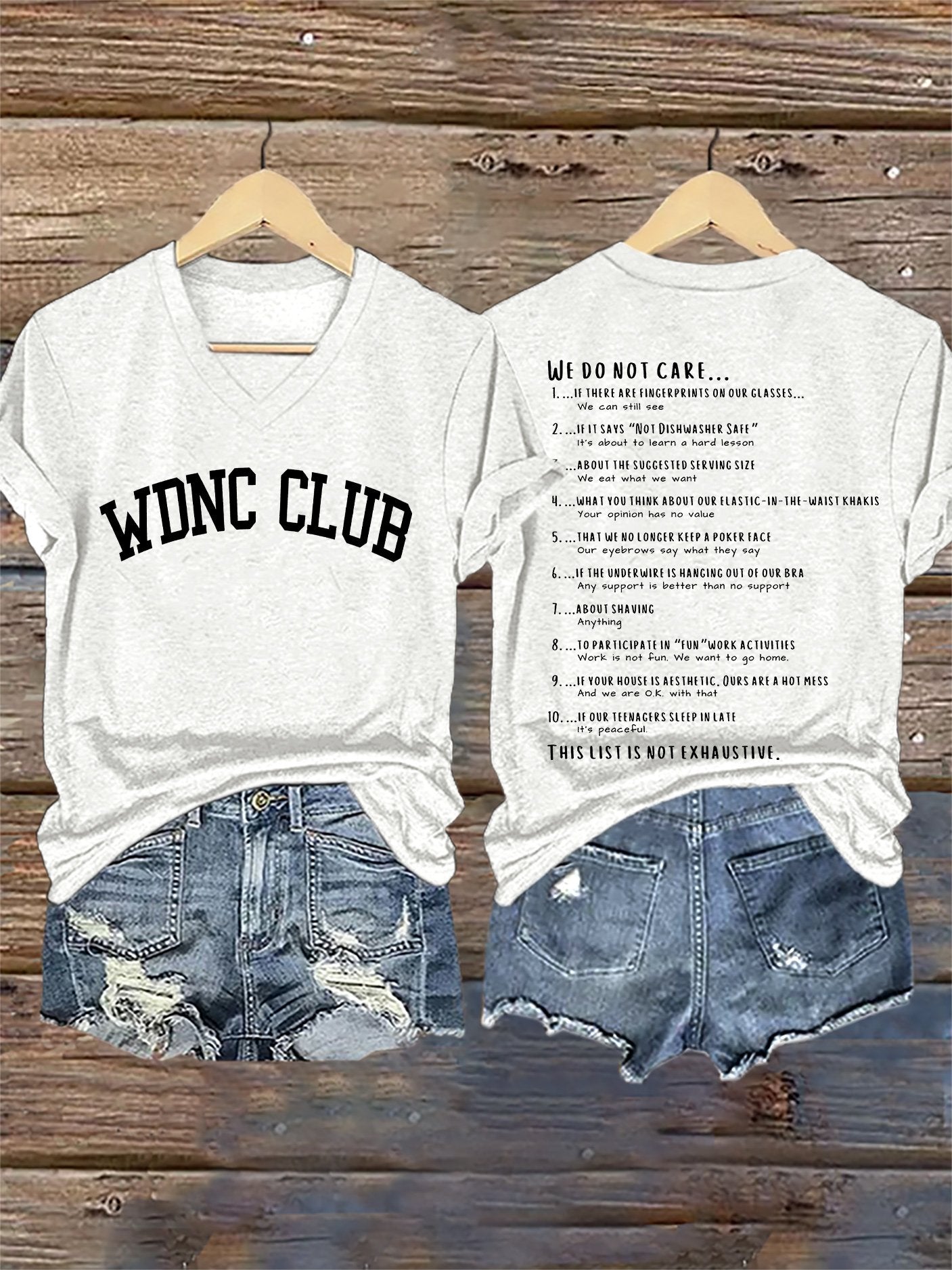 V-Neck Retro Funny WDNC Menopause Perimenopause This List Is Not Exhaustive Print T-Shirt