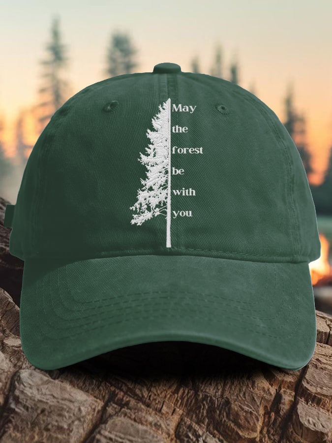 Retro May The Forest Be With You Print Baseball Cap