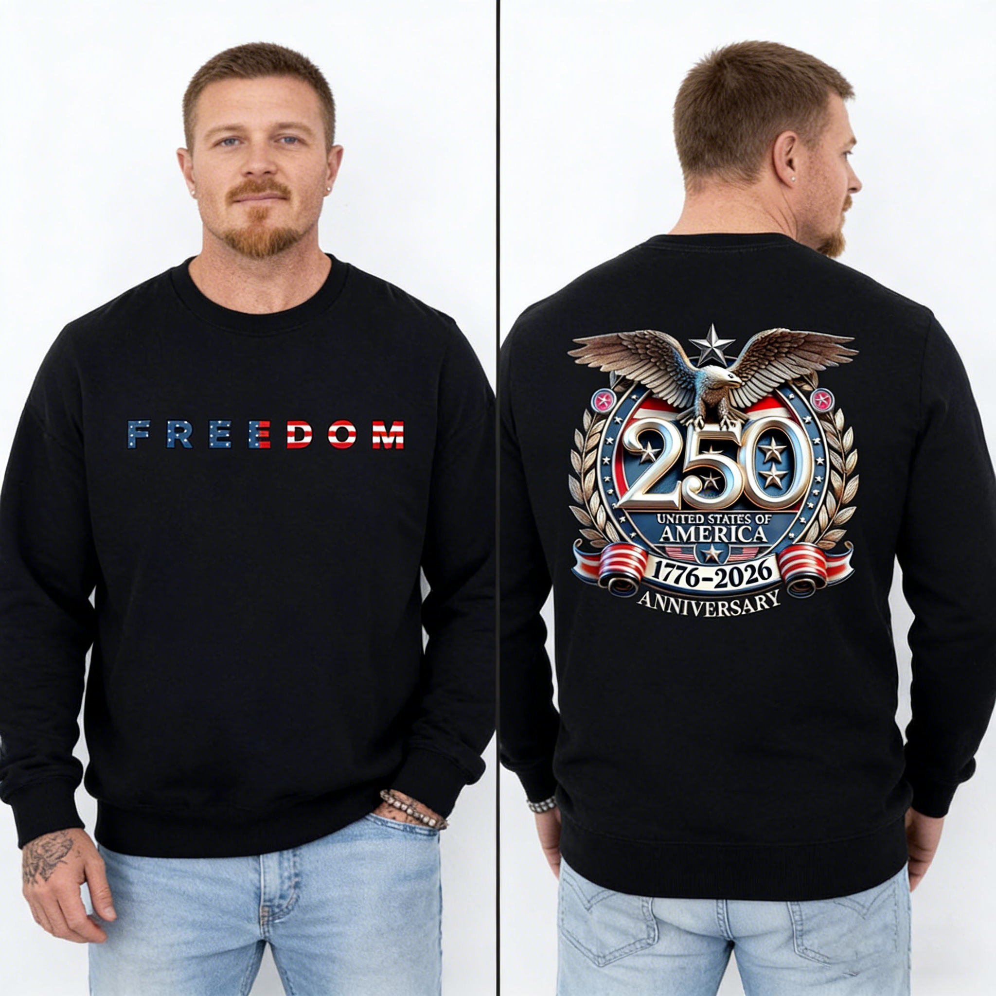 Men's Freedom 250th Anniversary Crew Neck Sweatshirt