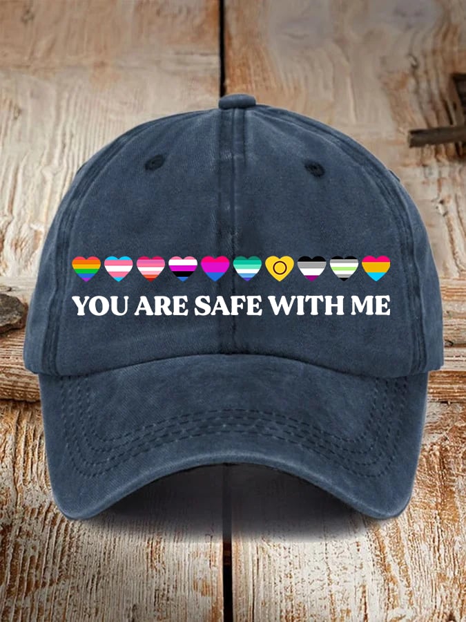 Unisex YOU ARE SAFE WITH ME Print Cap