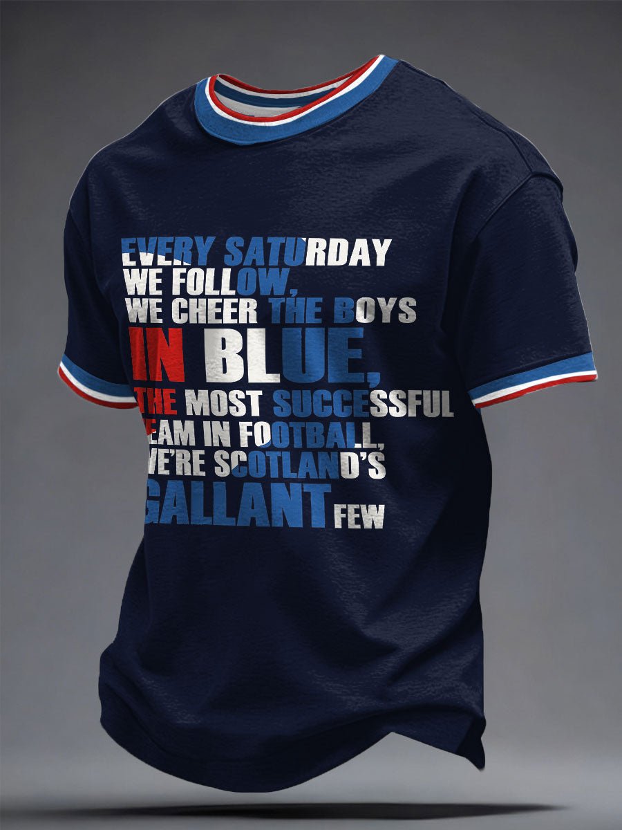Men's Scottish Football Fans Printed Casual T-Shirt