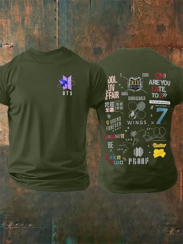 Men's K-pop Print Casual T-Shirt