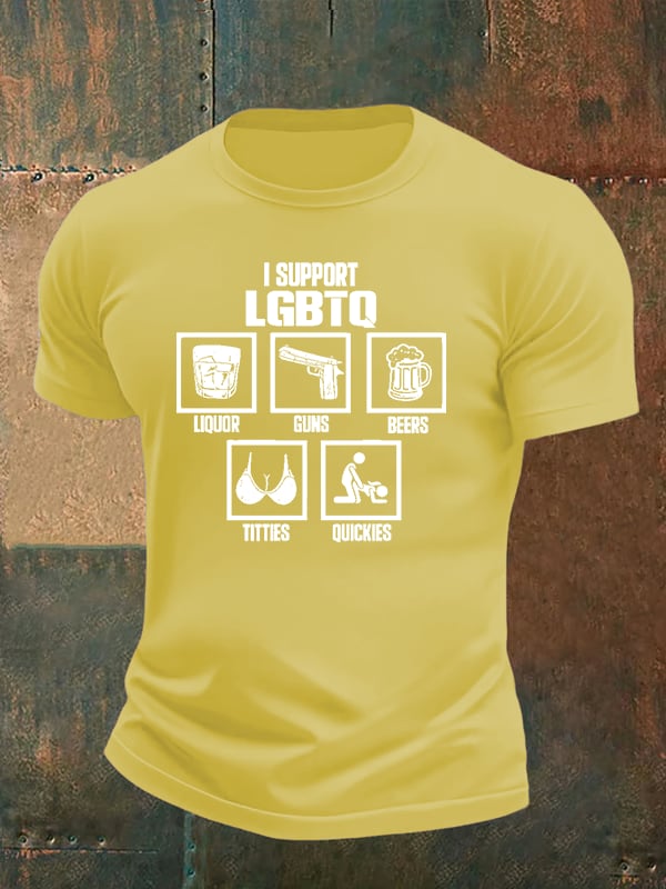 Men's I SUPPORT LGBTQ Printed T-Shirt