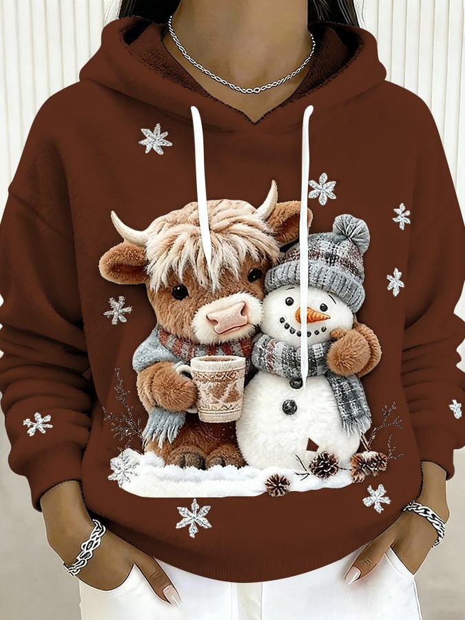 Women's Animal Highland Cow Print Sweatshirt