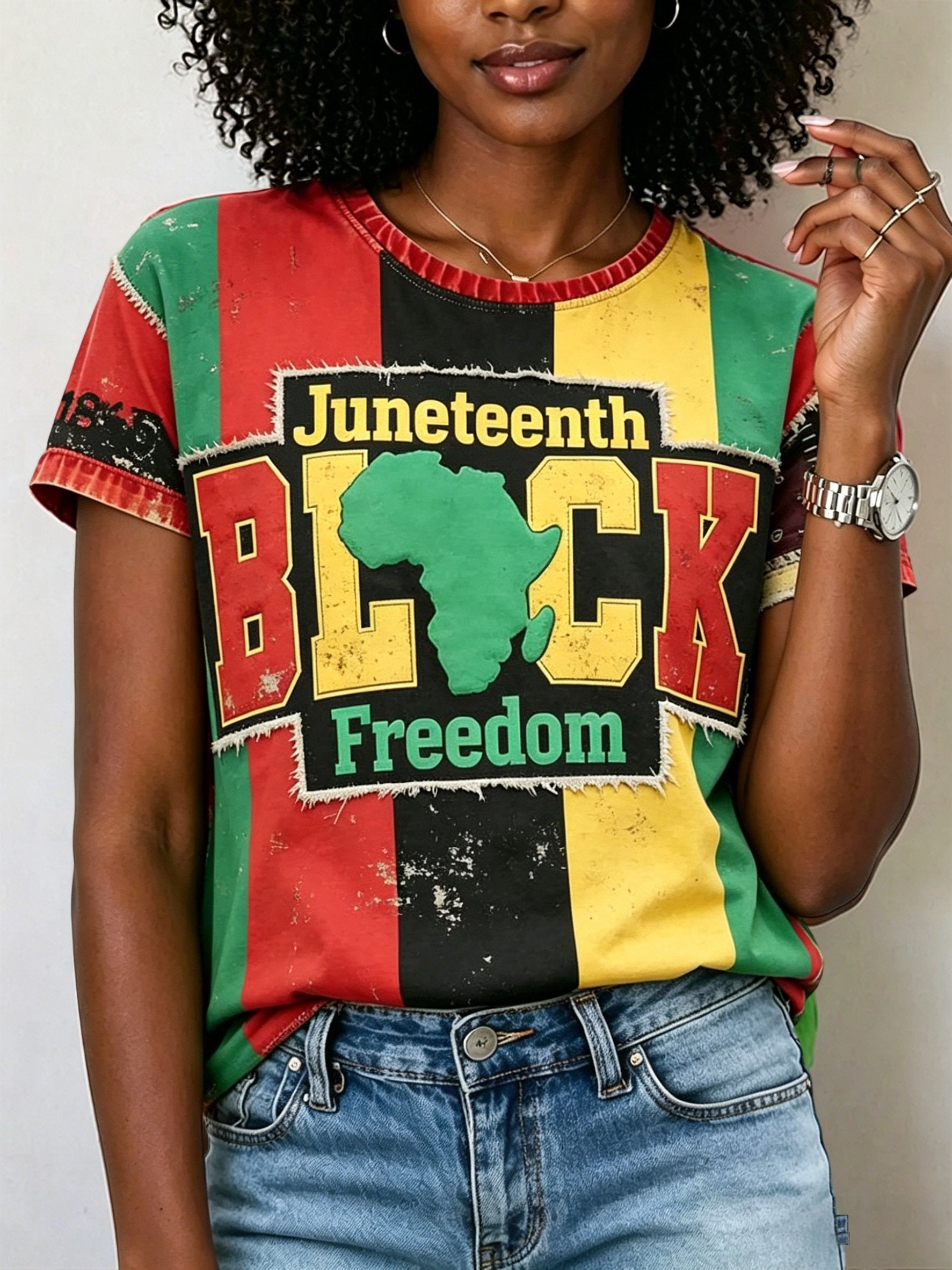Women's Juneteenth Print Short-Sleeve T-Shirt
