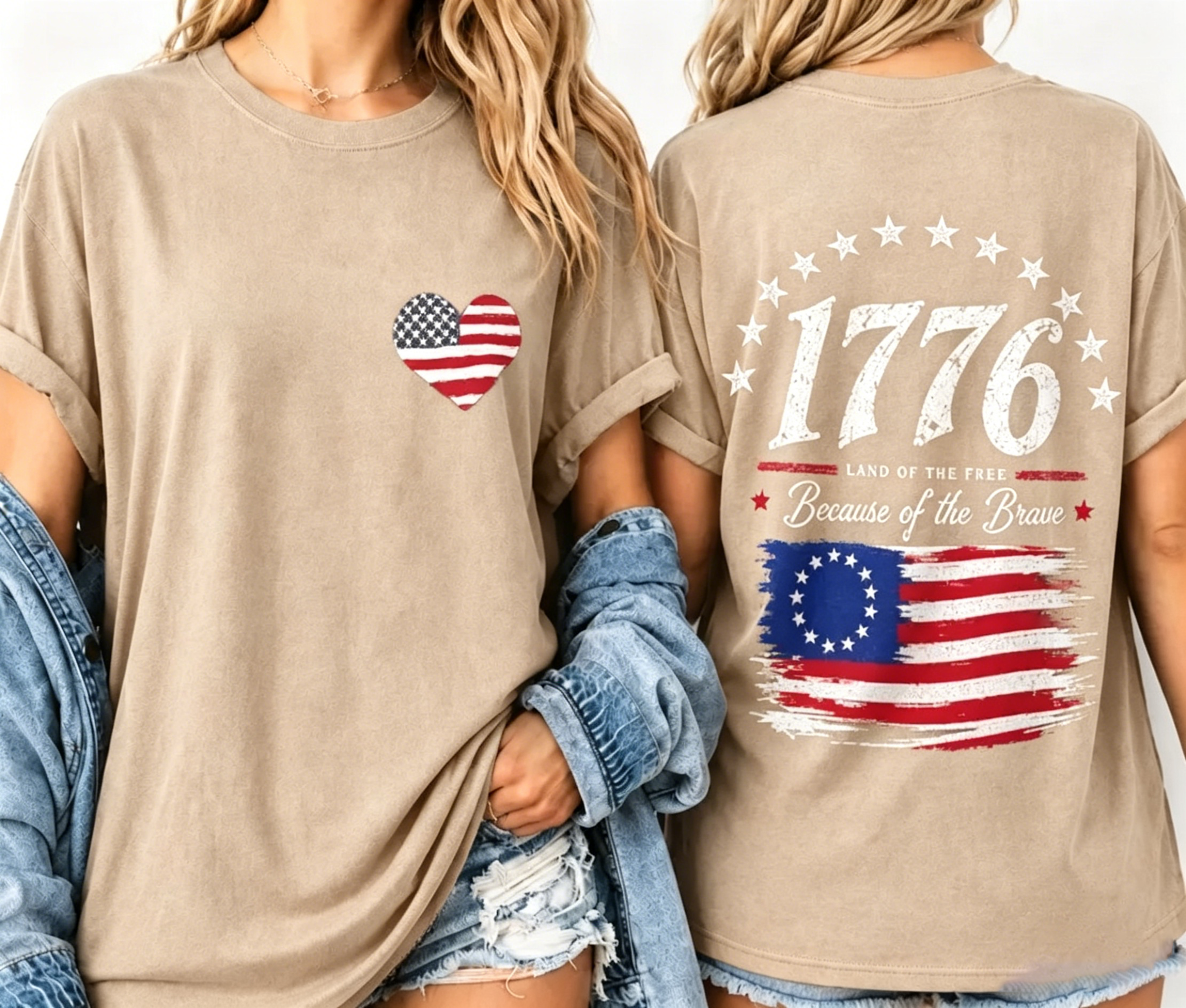 Unisex Comfort Colors 1776 Patriotic Graphic T-Shirt