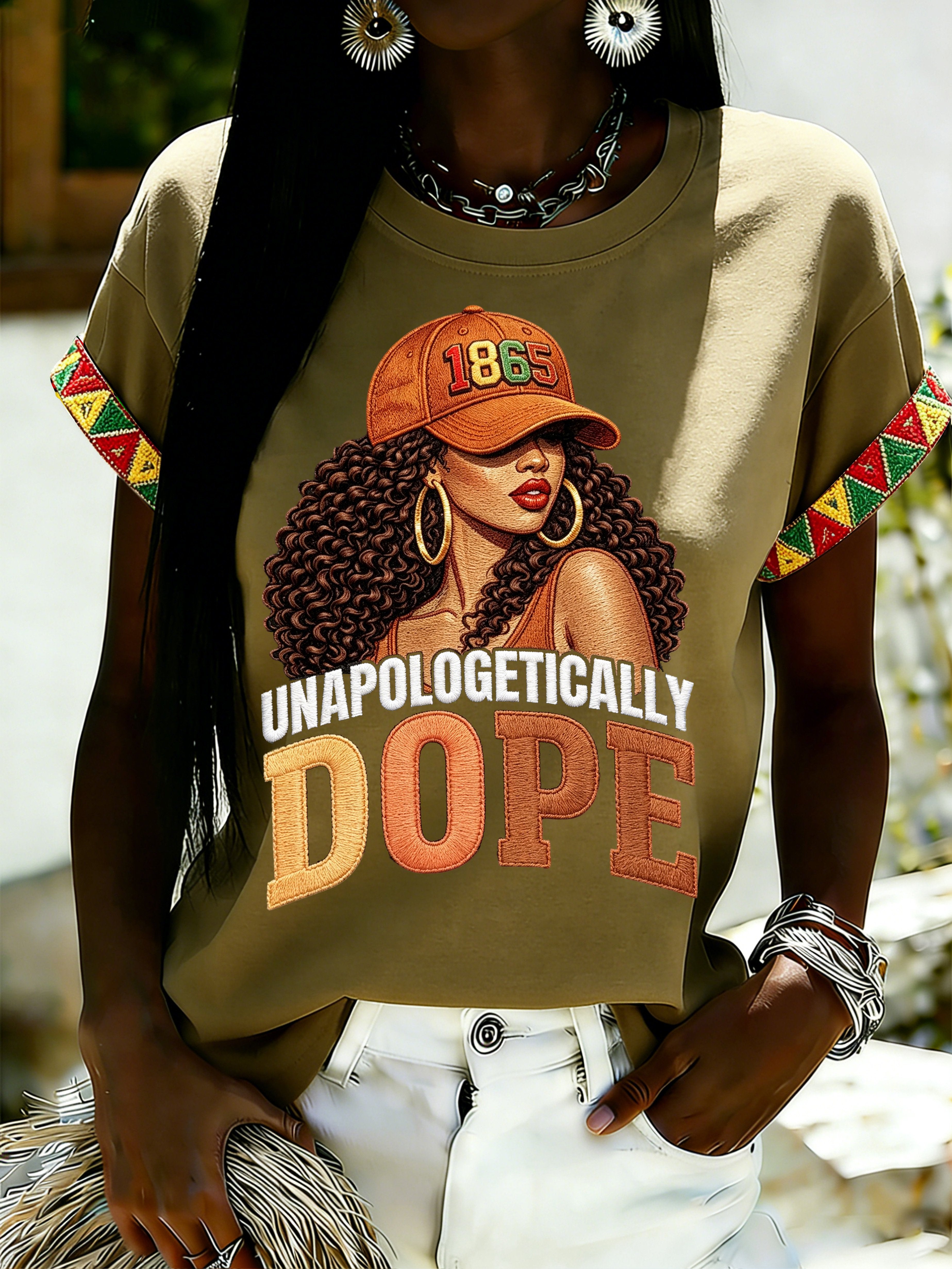 African American Women's Juneteenth Print Top