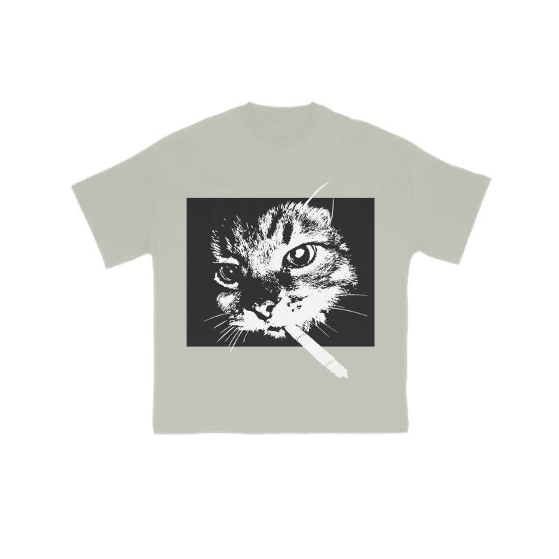 Unisex Cool Cat Art Print T-shirt