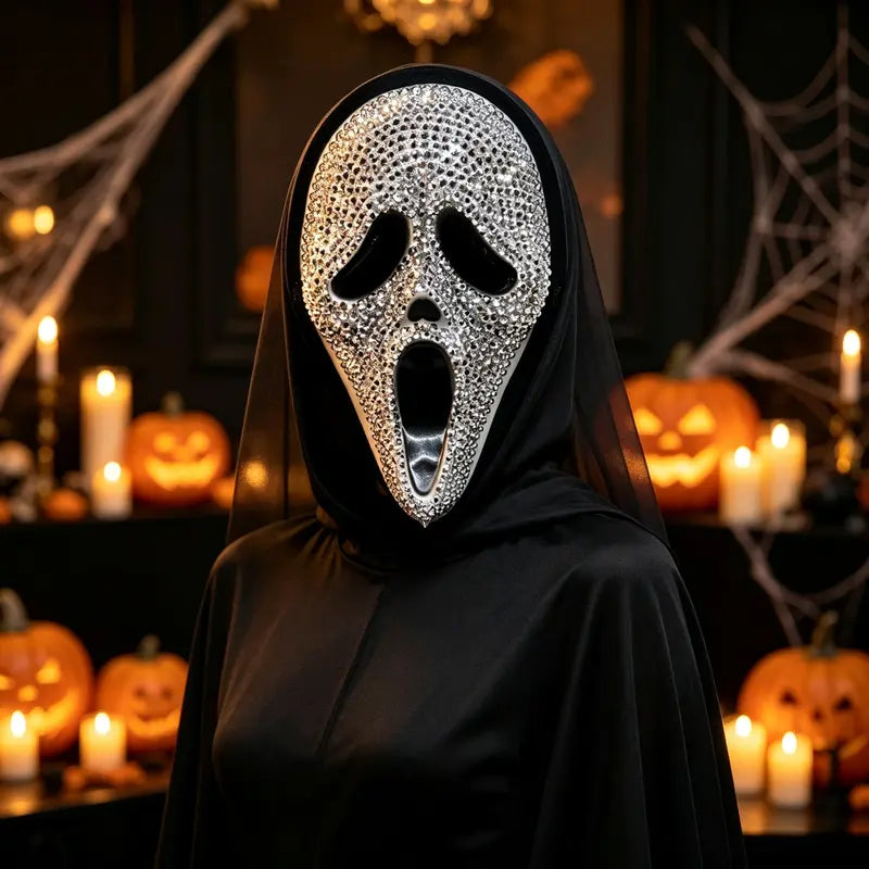 Halloween Ghost Face Mask Cosplay Party Accessory Costume Prop