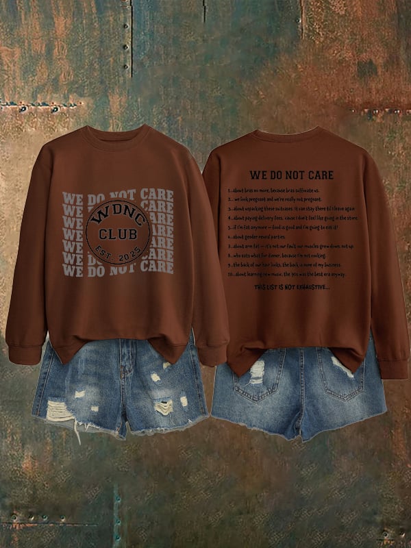 Women's Retro Funny Proud Member Of Club We Do Not Care Menopause Perimenopause Print Sweatshirt