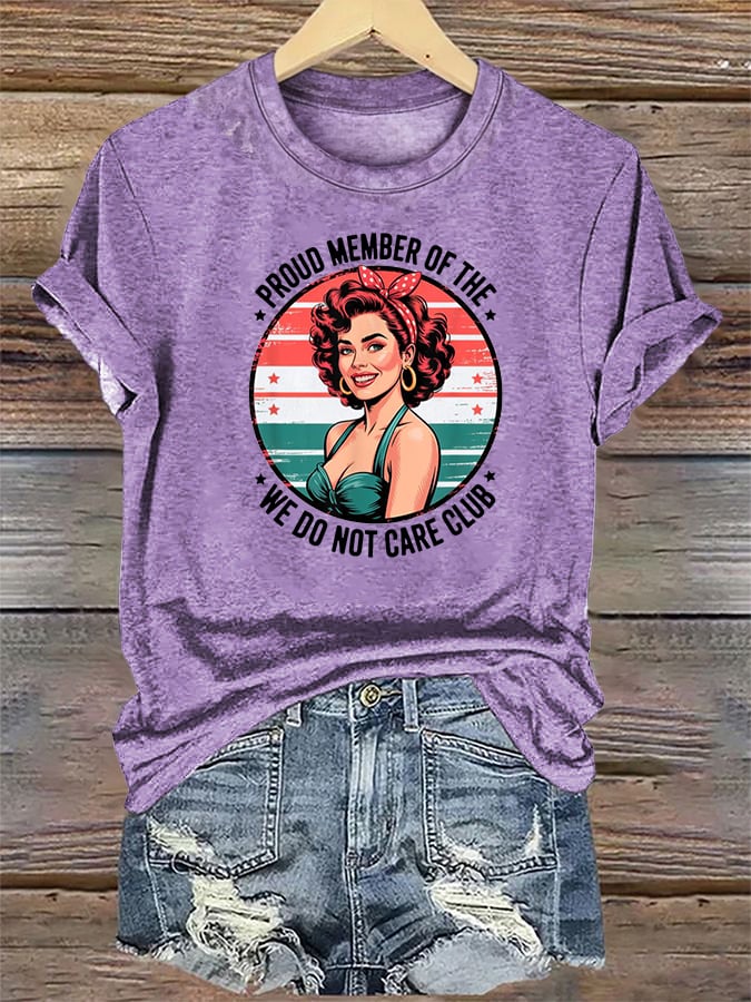 Women's Retro Funny Proud Member Of Club Menopause Perimenopause Print T-Shirt