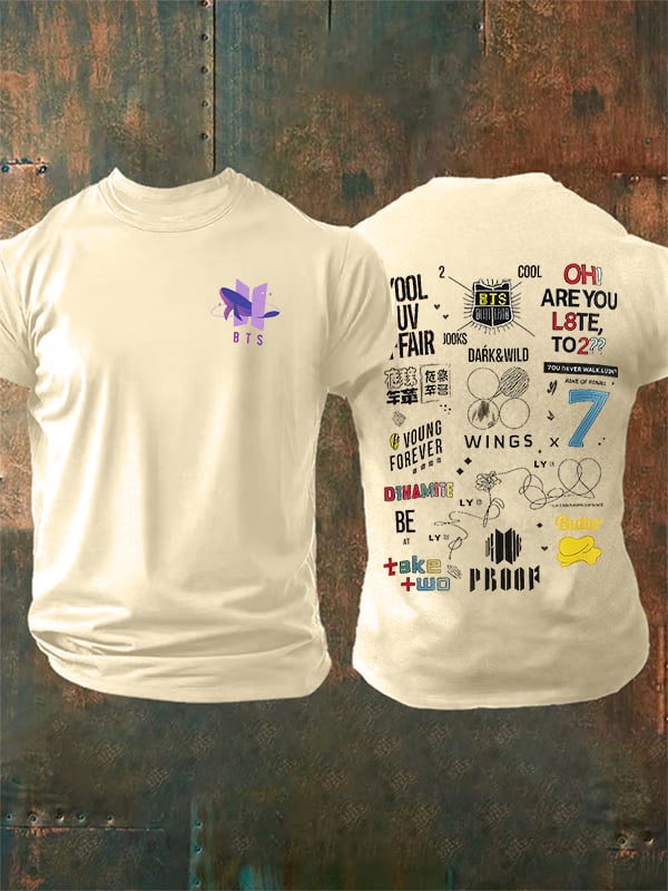 Men's K-pop Print Casual T-Shirt