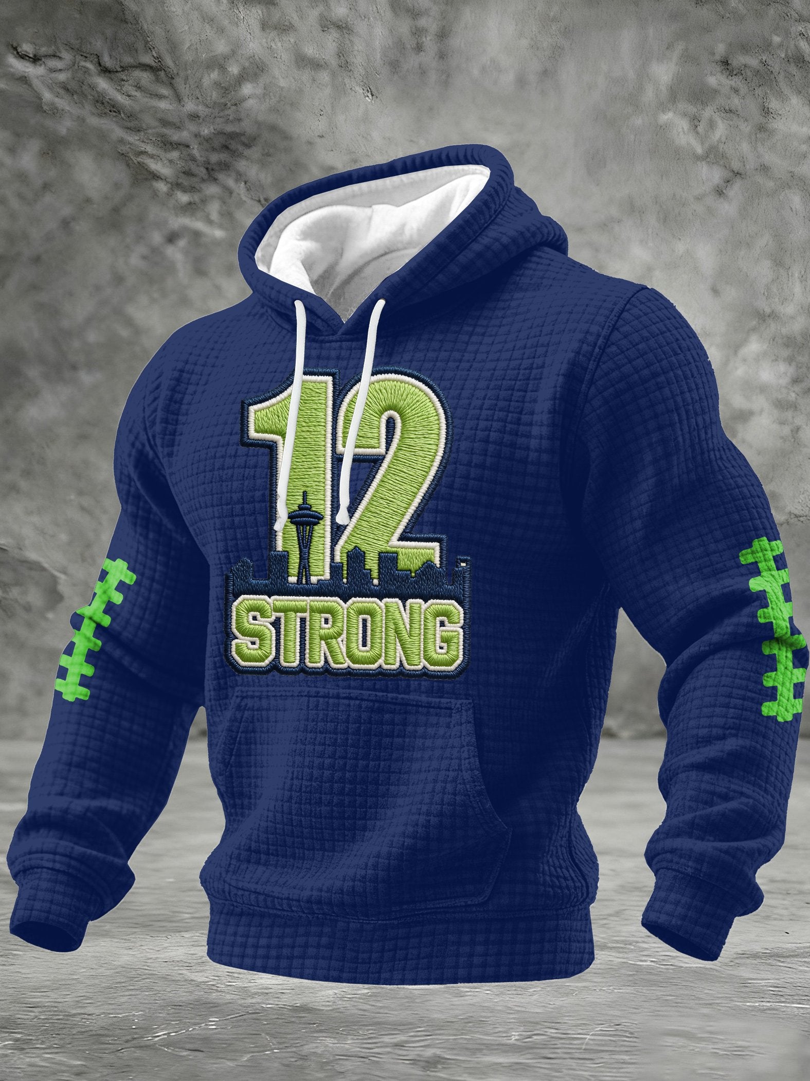 Men's Rugby Print Hooded Sweatshirt