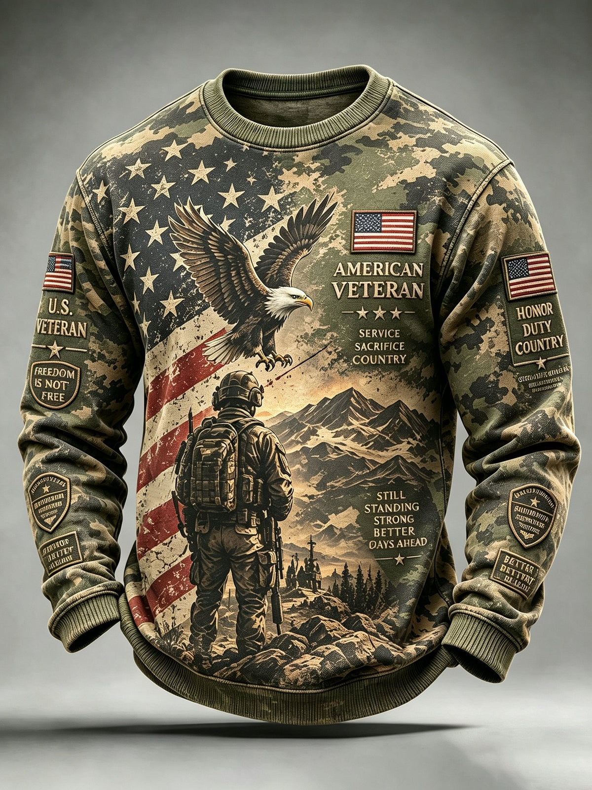 🎖️Men's Veterans Day Theme Printed Sweatshirt