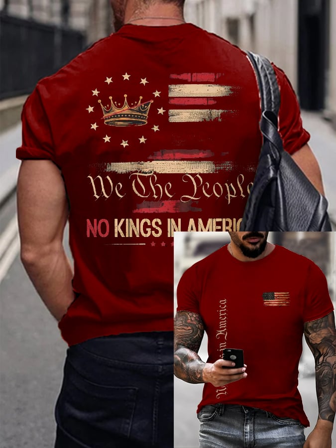 Men's “We The People No Kings In America” Printed T-shirt