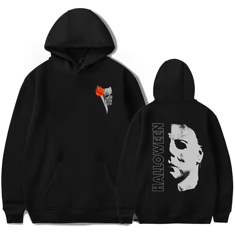 π» Unisex Halloween Horror Mask Hoodie π | Spooky Graphic Sweatshirt for Men & Women π€