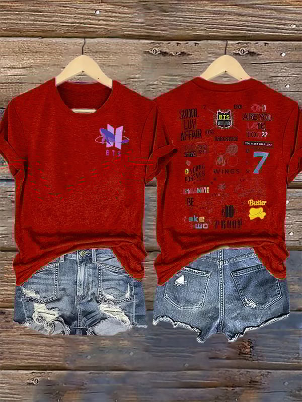 Women's K-pop Print Casual T-Shirt