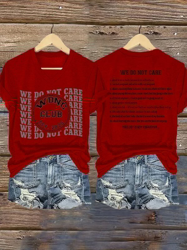 Women's Retro Funny Proud Member Of Club We Do Not Care Menopause Perimenopause Print T-Shirt