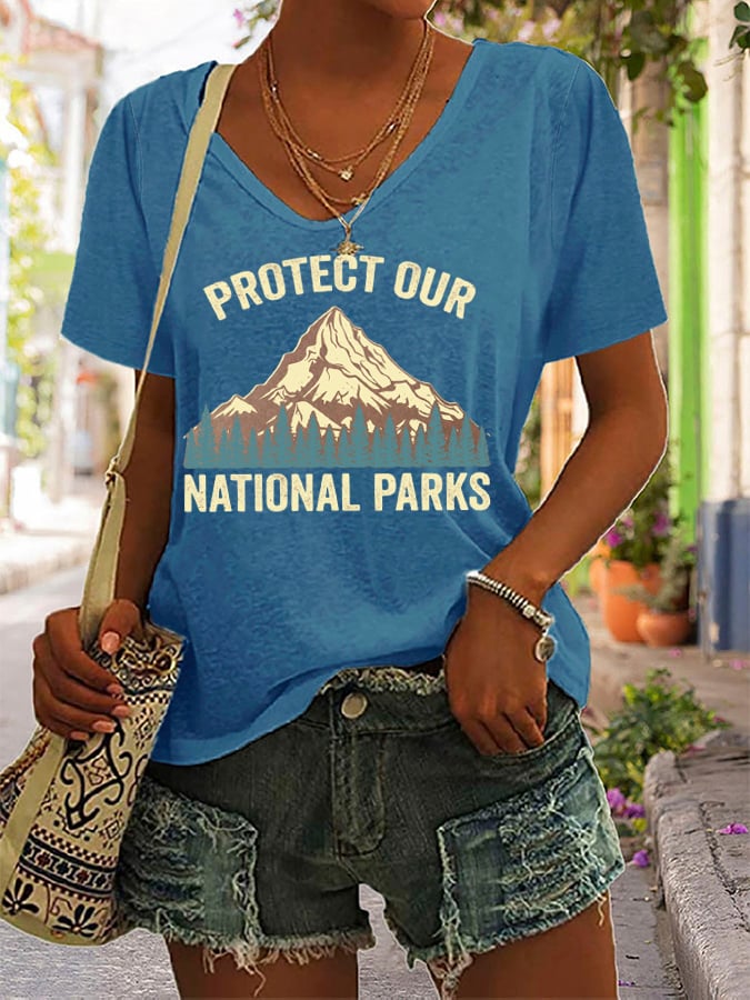 Women's Fashion Casual National Park Protection T-Shirt