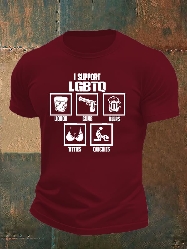 Men's I SUPPORT LGBTQ Printed T-Shirt