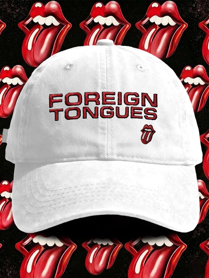 Retro Foreign Tongues Print Baseball Cap