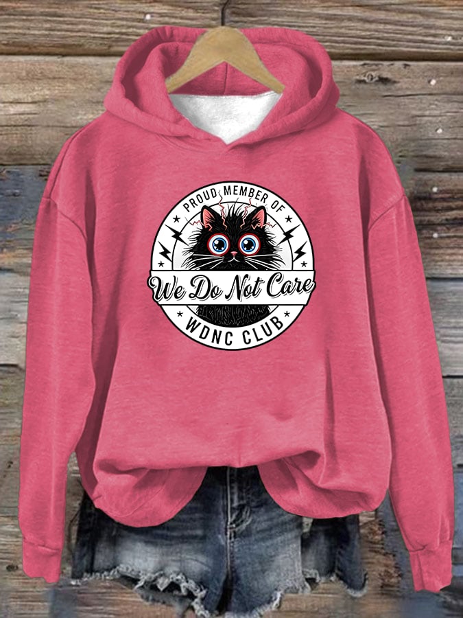 Women's Retro Funny Proud Member Of Club We Do Not Care Menopause Perimenopause Print Hoodie
