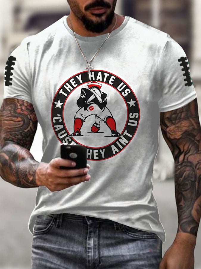 Men's Football Print Casual T-Shirt