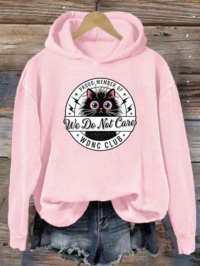 Women's Retro Funny Proud Member Of Club We Do Not Care Menopause Perimenopause Print Hoodie