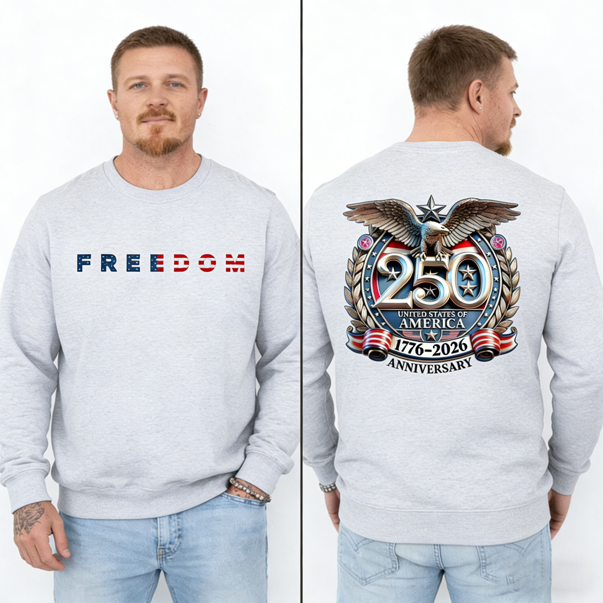 Men's Freedom 250th Anniversary Crew Neck Sweatshirt