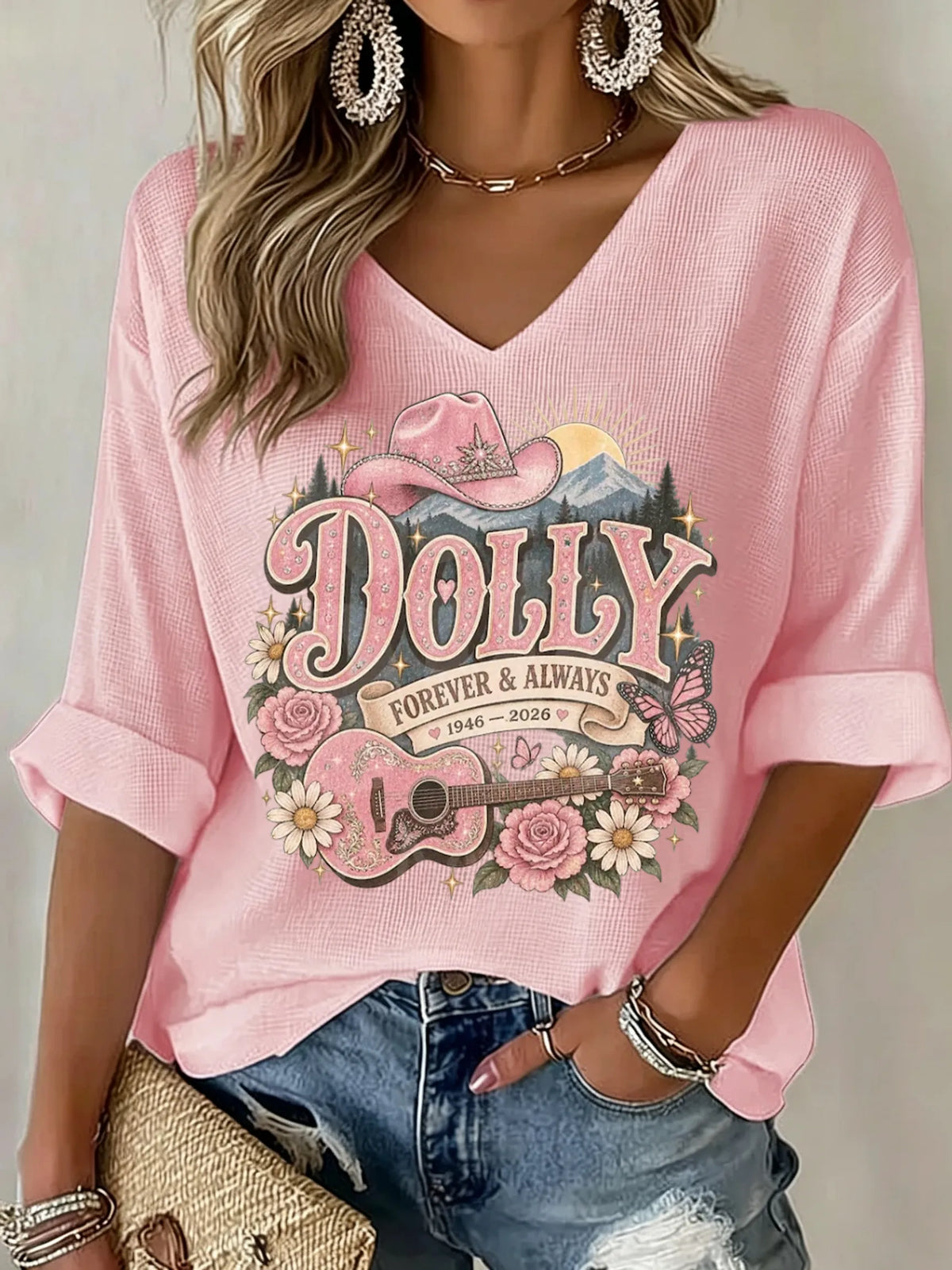Women's Dolly Parton Memorial Print T-shirt
