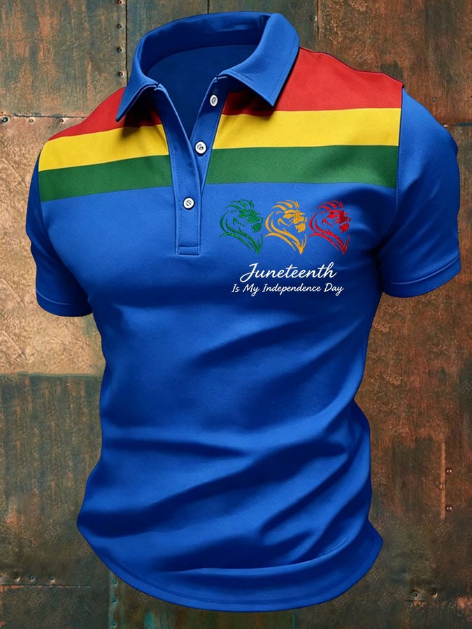 Men's Juneteenth Is My Independence Day Print Polo Shirt