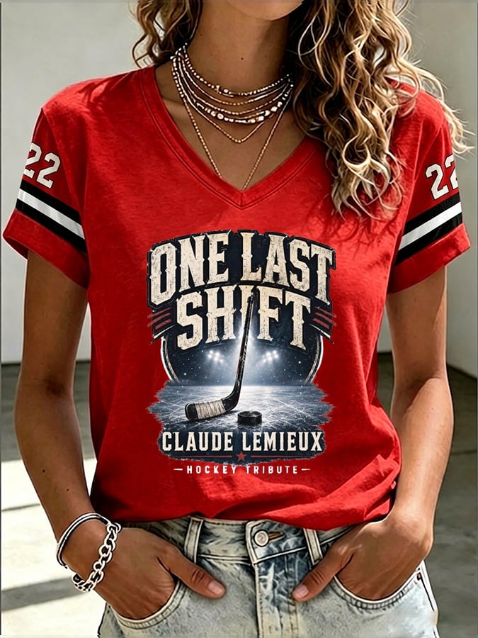 Women's Canadian Hockey Print Top