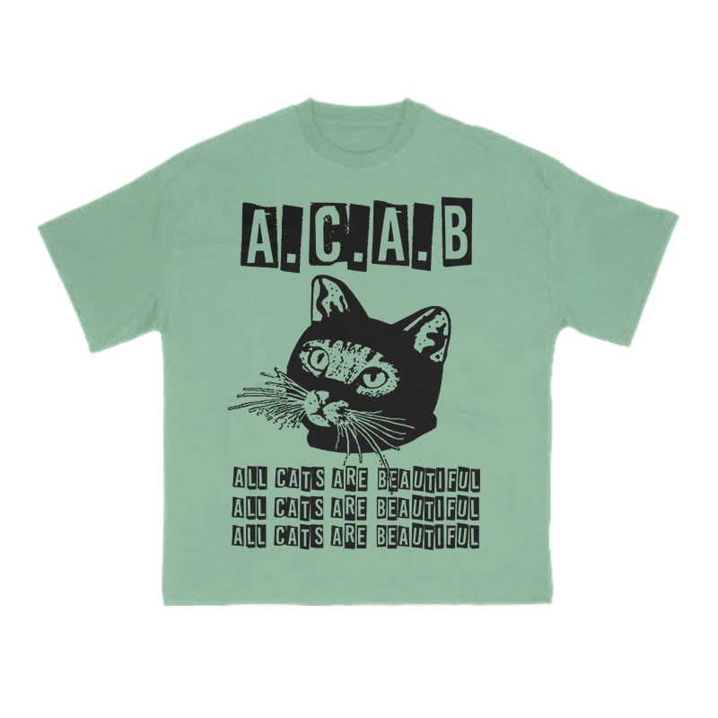 Unisex All Cats Are Beautiful Print T-shirt