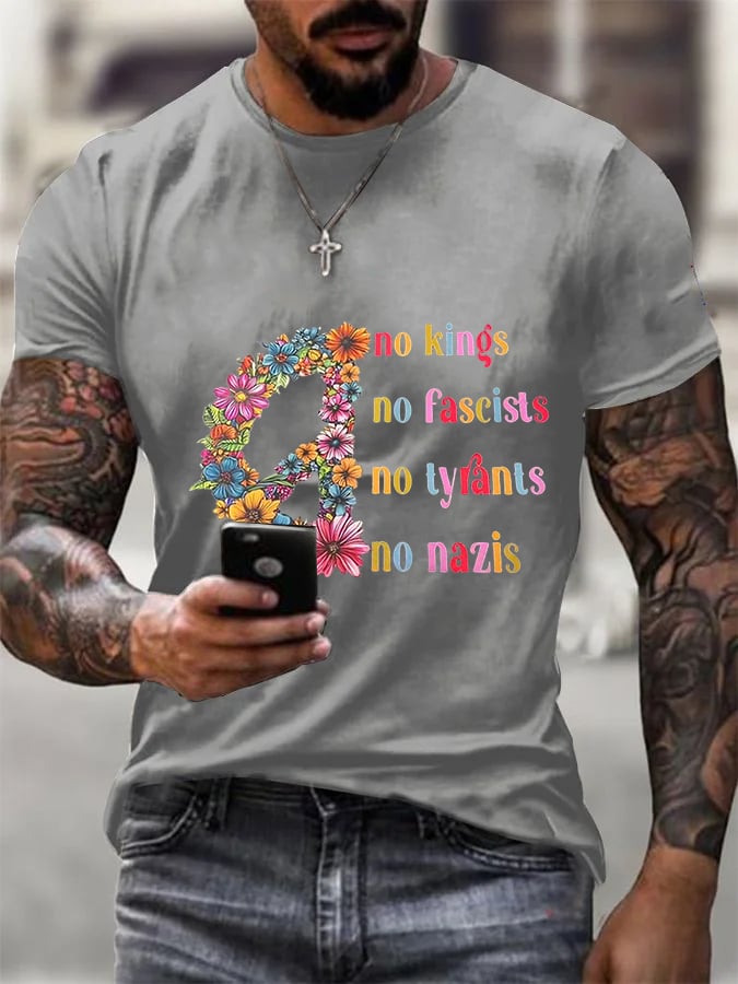 Men's stylish casual FDT Reject King Tiger printed T-shirt