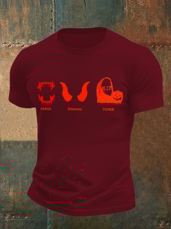 Men's Halloween FDT Printed Casual T-Shirt