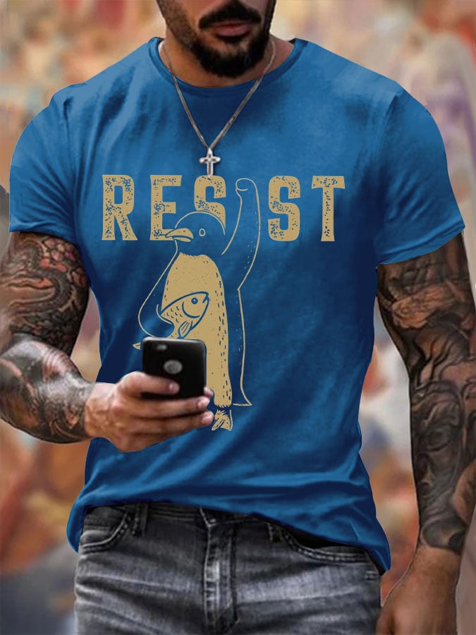 Men's Penguins Resist Tariffs Printing T Shirt