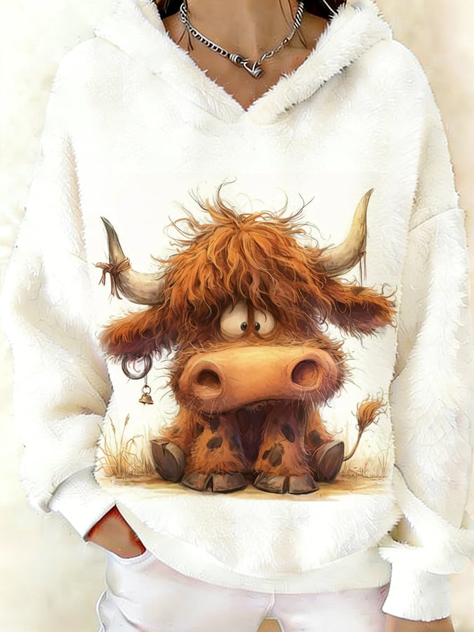 Women's Highland Denim Flannel Printed Hoodie