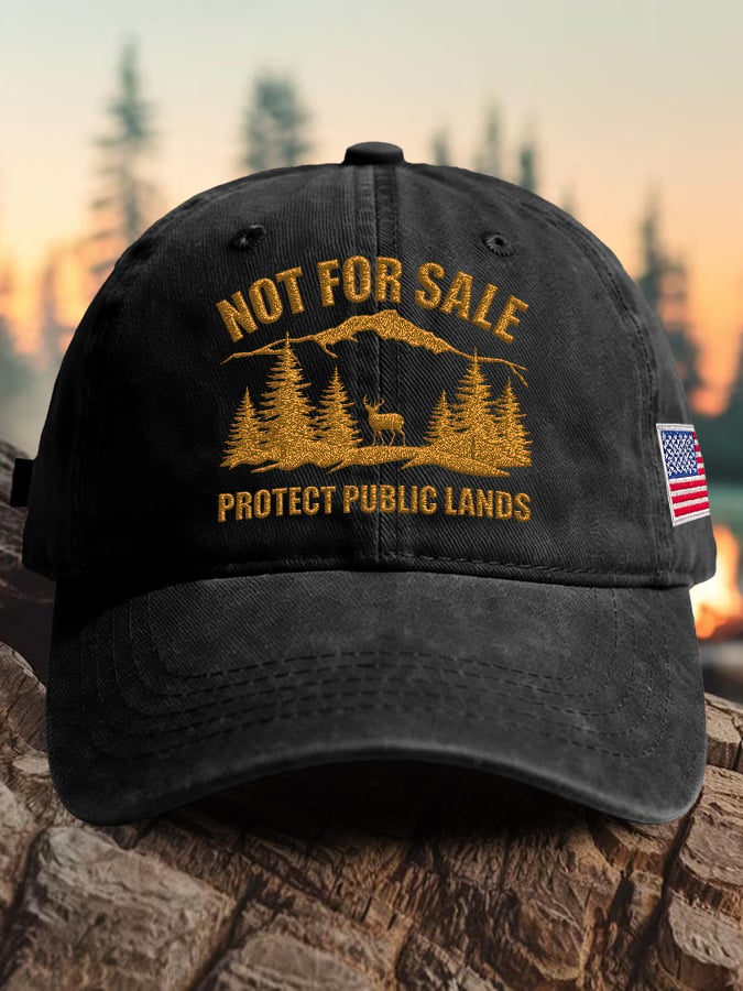 Retro Resist Not For Sale Protect Public Lands Print Baseball Cap