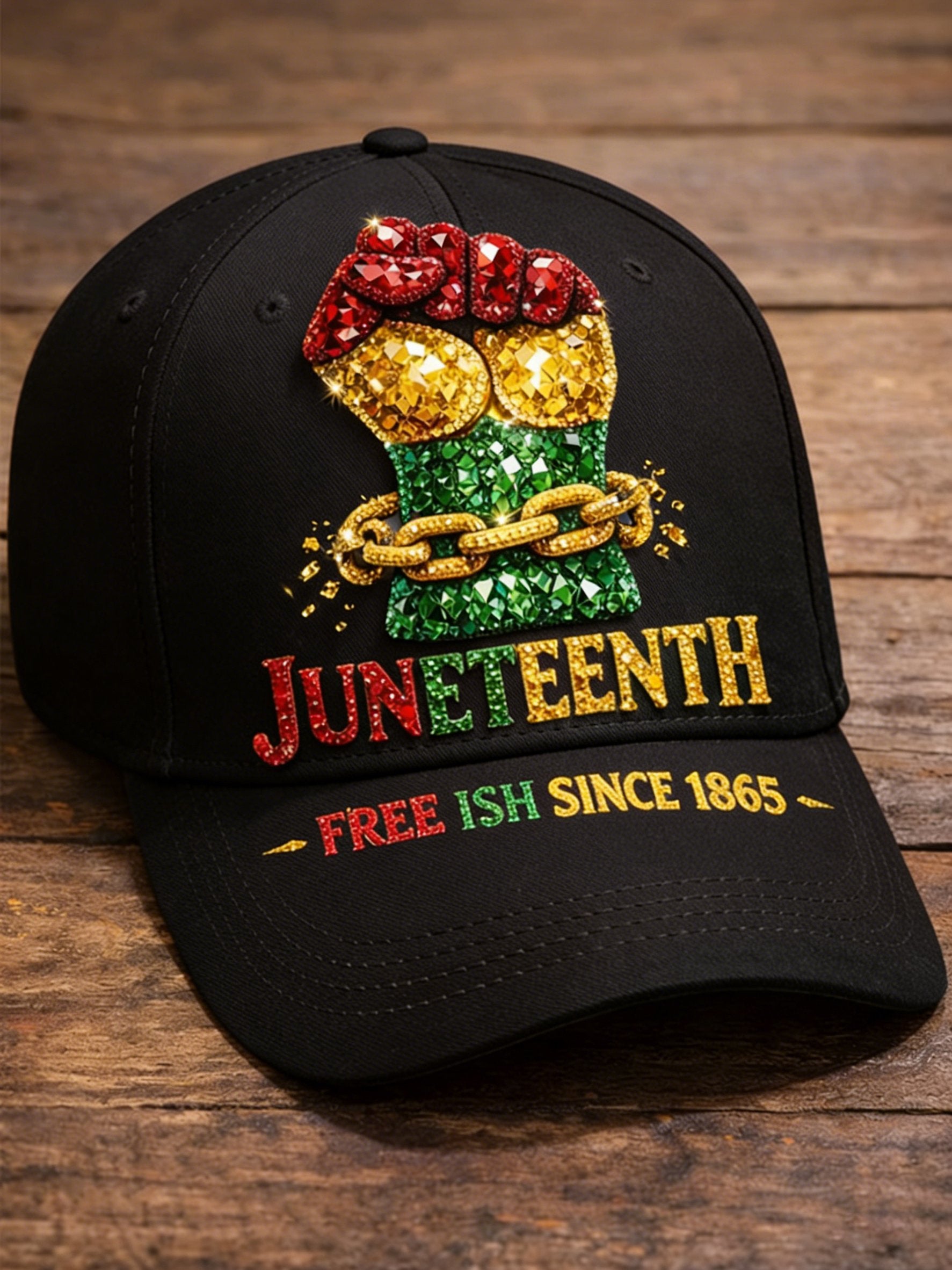 Black Juneteenth Printed Casual Hat
