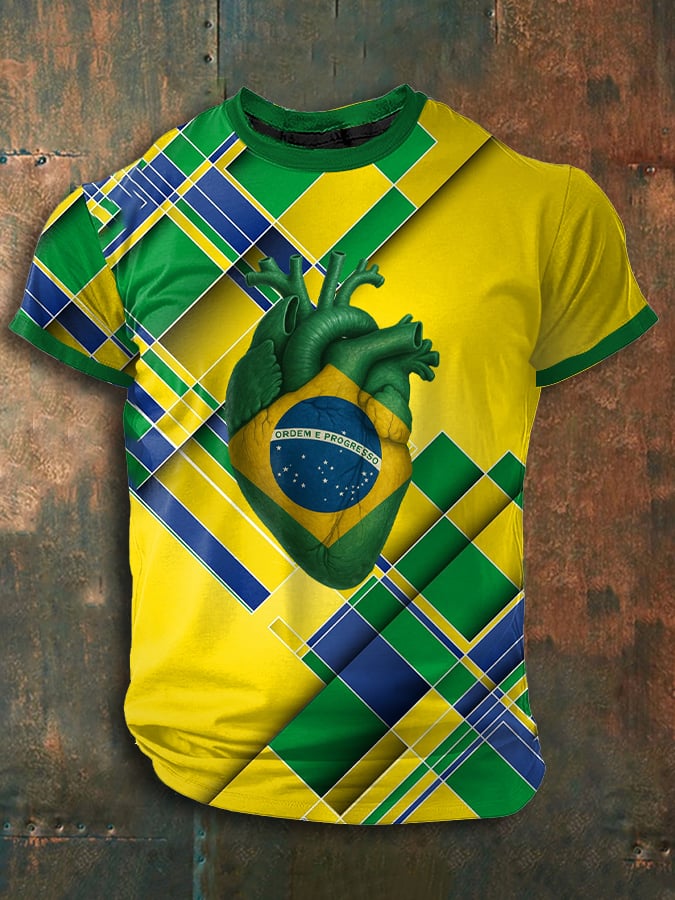 Brazil Heart Flag T-Shirt