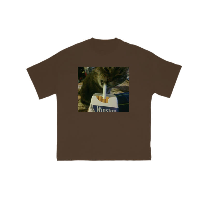 Unisex "Do You Want One?" Fun Cat Pattern Print T-shirt