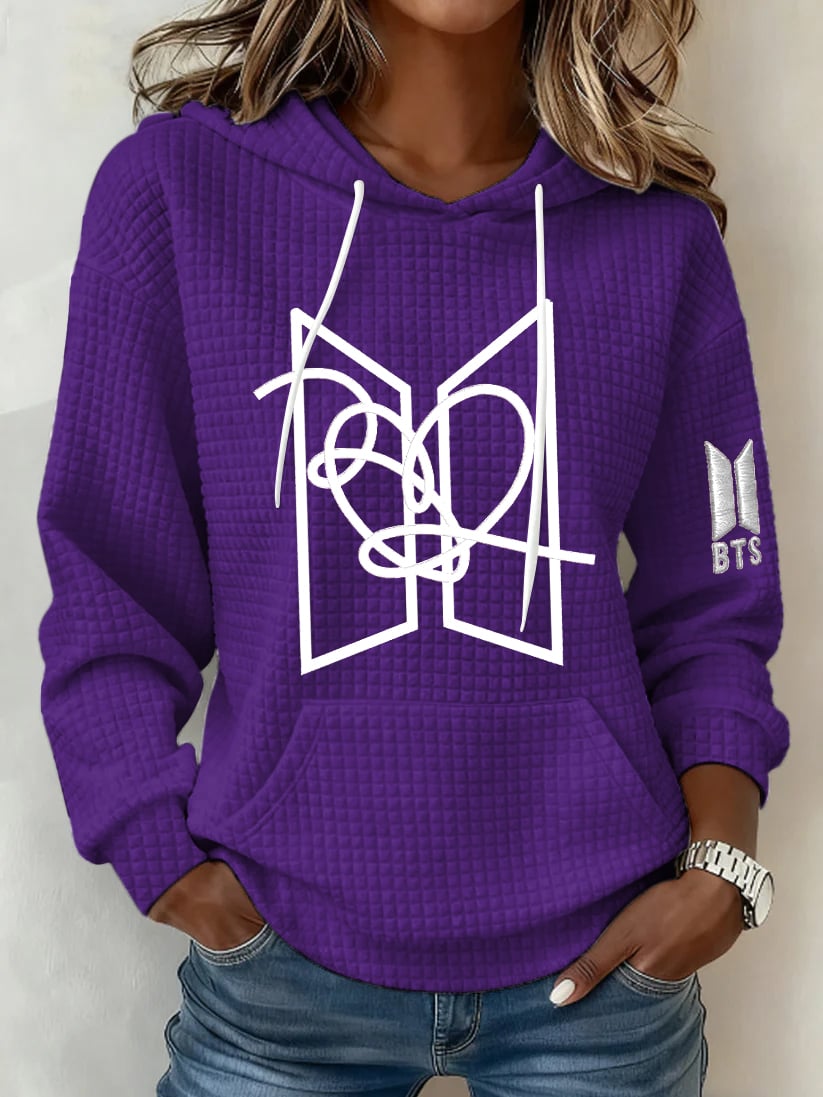 Women's Retro Leisure Print Hoodie