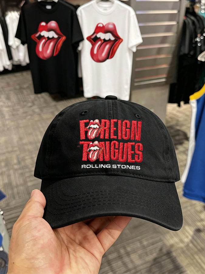 Retro Foreign Tongues Print Baseball Cap