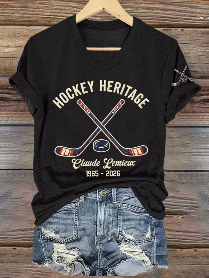 Women's Hockey Heritage Print Casual T-shirt