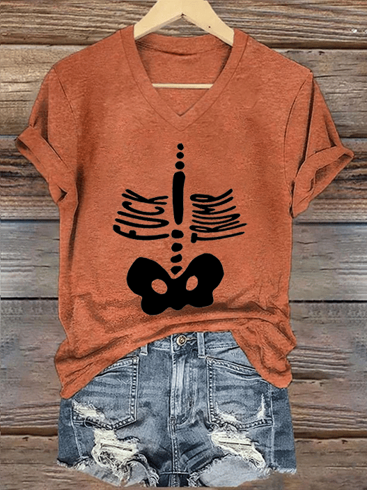 Women's Halloween FDT Printed Short-Sleeved T-Shirt