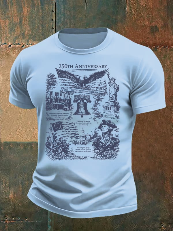 Men's Retro USA 250th Anniversary Print T-Shirt