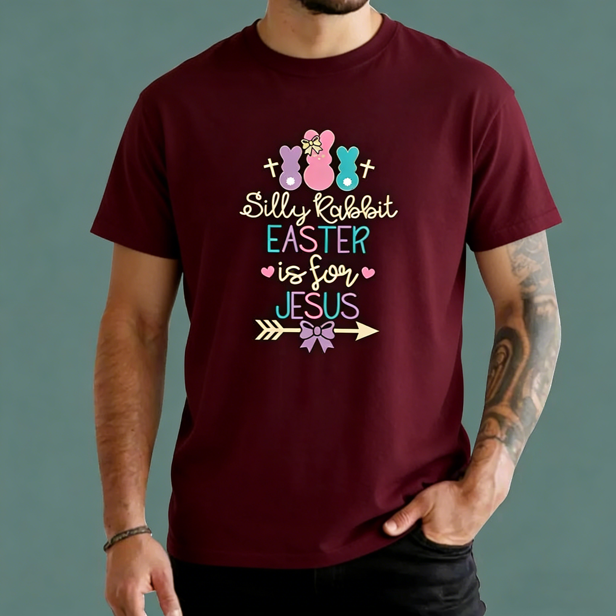 Men's Silly Rabbit Easter Is For Jesus T-Shirt