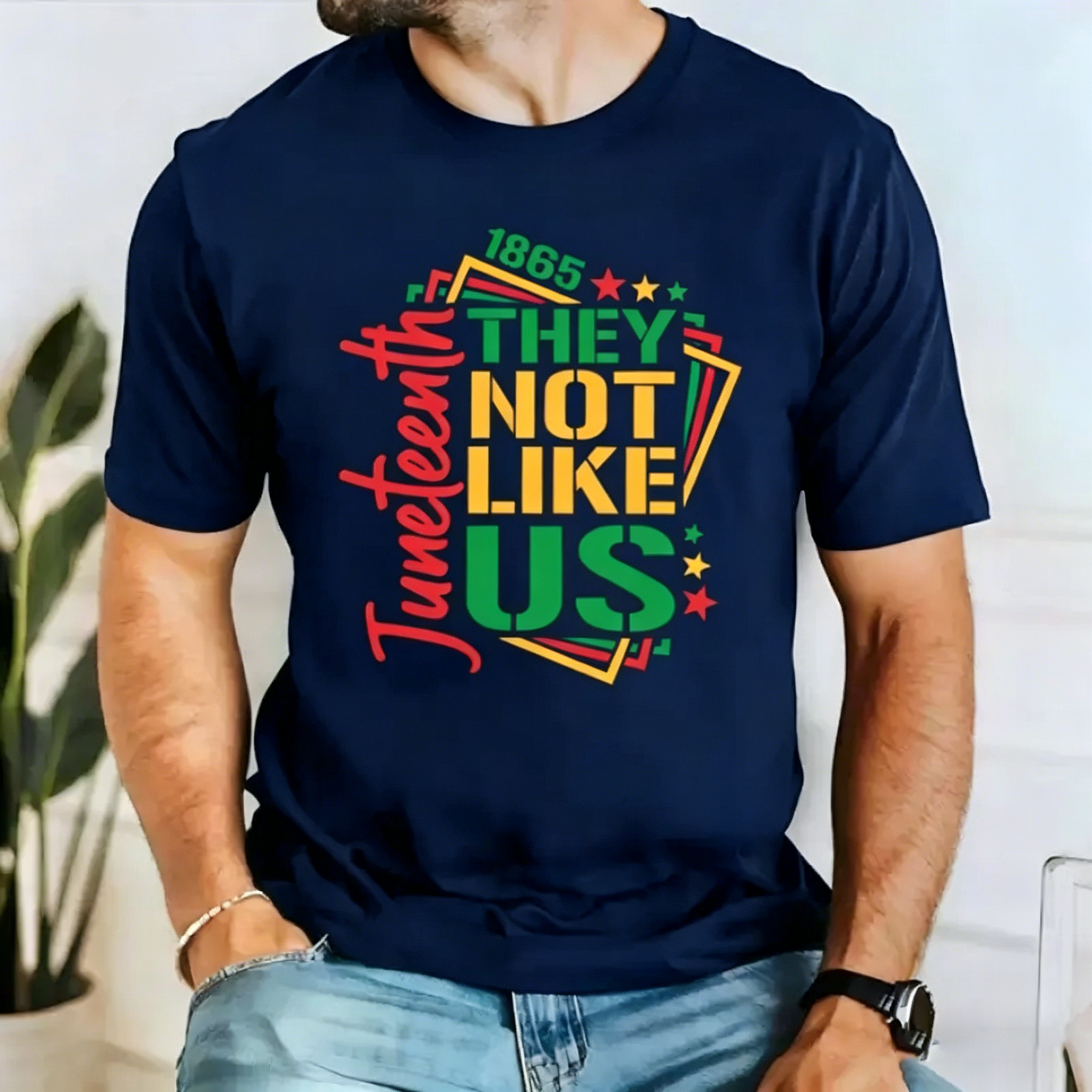 Men's They Not Like Us Juneteenth independence day T-shirt