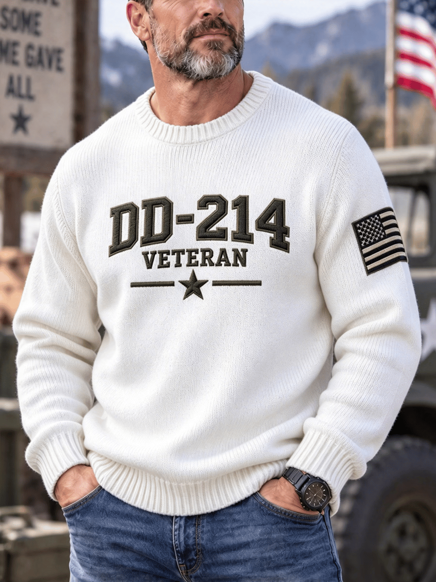 🎖️Men's Veteran DD-214 Print Casual Sweater